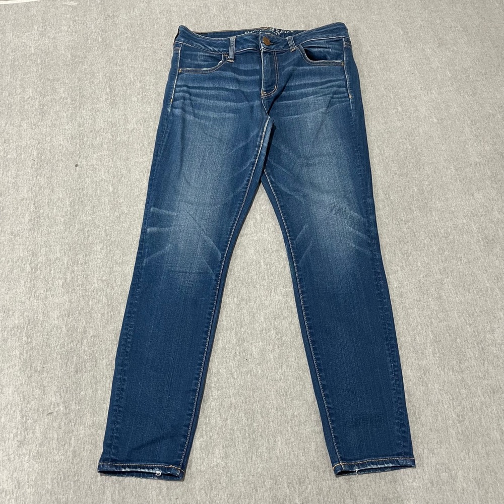 American‎ Eagle Super Stretch X Jegging Womens 8 Short Medium Wash Blue Jeans